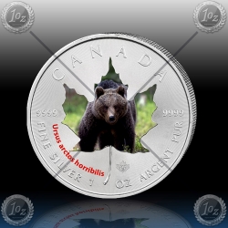1oz KANADA $5 Maple Leaf 2014 "MEDVED"